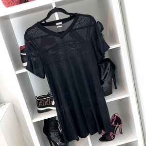 GARAGE mesh t-shirt dress, black